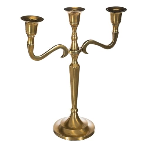 Well Home Kerzenhalter aus vergoldetem Metall, 3 Köpfe von WELL HOME MOBILIARIO & DECORACIÓN