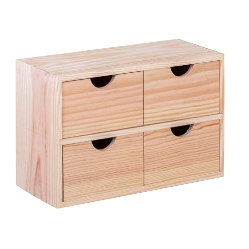 Well Home Miniblock 4 Schubladen aus Kiefernholz von WELL HOME MOBILIARIO & DECORACIÓN