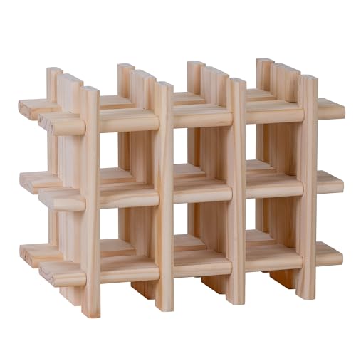 Well Home Modulares Weinregal für 9 Flaschen aus Holz, 13,4 x 22 x 32,5 cm von WELL HOME MOBILIARIO & DECORACIÓN