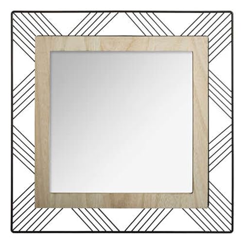 Well Home Quadratischer Spiegel aus Metall und Holz, L 45,5 x T 2 x H 45,5 cm von WELL HOME MOBILIARIO & DECORACIÓN