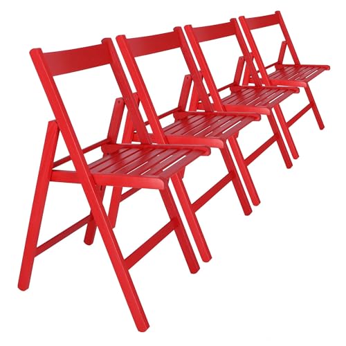 Well Home Set mit 4 Stühlen, 43 x 47 x 79 cm, BAS rot von WELL HOME MOBILIARIO & DECORACIÓN