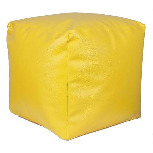 Well Home Sitzsack, quadratisch, Ø 40 x 40 cm, Gelb, gepolsterter und bequemer Sitz von WELL HOME MOBILIARIO & DECORACIÓN