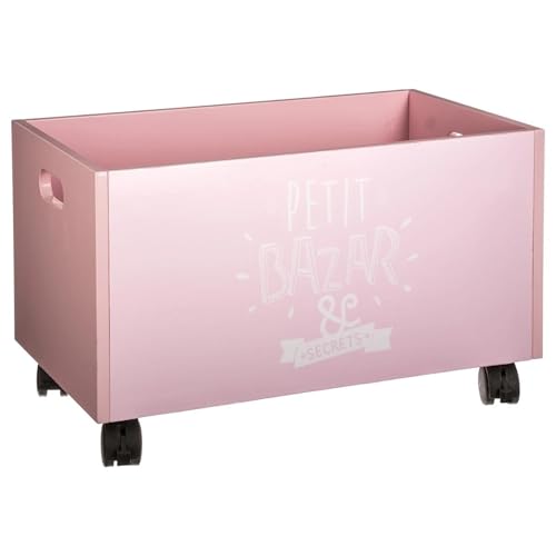 Well Home Spielzeugtruhe, Rosa, mit Rollen, MDF, 48 x 28 x 28,5 cm von WELL HOME MOBILIARIO & DECORACIÓN