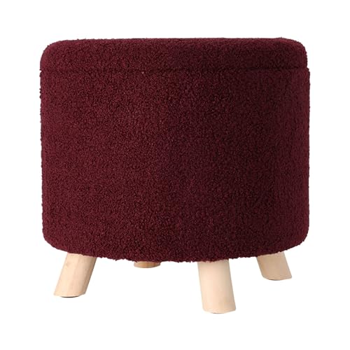 Well Home Tabouret de rangement 100 % polyester Ø40x37cm de 18L Couleur bourgogne von WELL HOME MOBILIARIO & DECORACIÓN