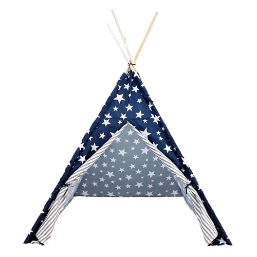 Well Home - Tipi aus Polyester Design Sterne blau 103 x 103 x 160 cm von WELL HOME MOBILIARIO & DECORACIÓN