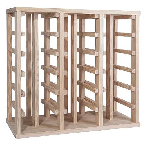 Well Home Weinregal aus Kiefernholz, mit 36 Regalen, unlackiert von WELL HOME MOBILIARIO & DECORACIÓN