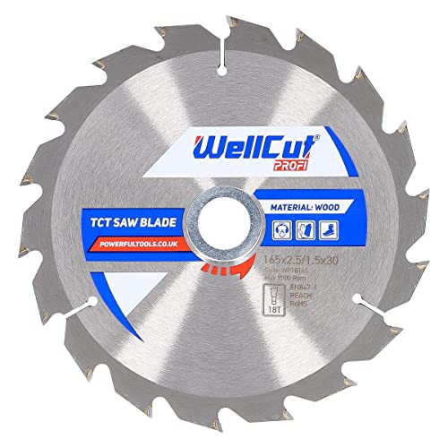 Wellcut wp18165 Holz Kreissägeblatt 165 mm x 18t X 30 mm von WELLCUT