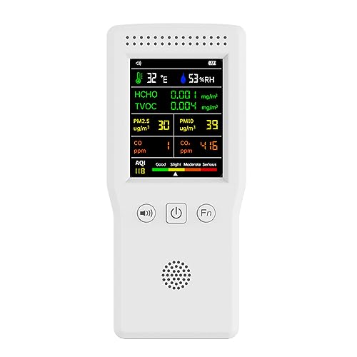 9 in 1 Luftqualitätsmonitor CO2 CO PM2.5 HCHO TVOC Temperatur Luftfeuchtigkeit Monitor Home Air Quality Detector LCD Display Handheld HCH0 TVOC Tester CO CO2 Meter Luftqualitätsprüfer 9 in 1 Luftqualitätsmonitor CO2 CO PM2.5 HCHO TVOC Temperatur Luftfeuchtigkeit Monitor Home Air Quality Detector LCD Display Handheld HCH0 TVOC Tester CO CO2 Meter Luftqualitätsprüfer von WELLDOER