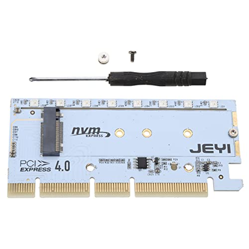 M.2 SSD Adapterkarte M.2 NVME SSD auf PCIE 16X Adapter mit LED-Lampe für & Linux OS M-Key M.2 Nvme SSD-Laufwerk von WELLDOER
