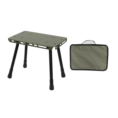 WELLDOER 2-in-1 Klapptischhocker, Camping, Outdoor, praktischer kleiner Tisch, Aluminiumlegierung, zusammenklappbarer kleiner Stuhl für Camping, Picknick, leichter Campinghocker von WELLDOER