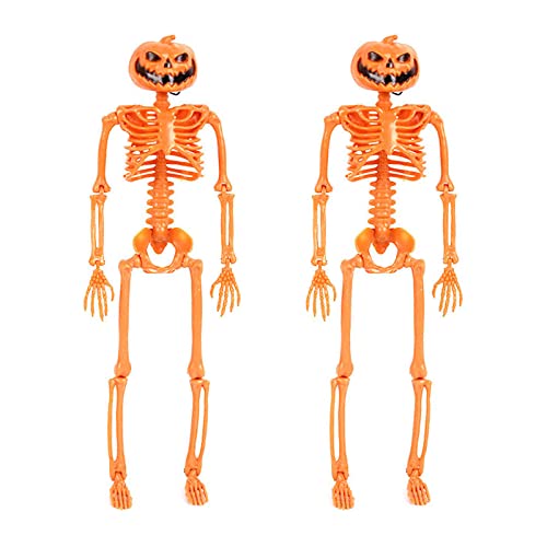 WELLDOER Halloween-Dekoration, Ganzkörper-Skelett mit beweglichen Gelenken, für den Innenbereich, Halloween-Dekoration, 2 Stück von WELLDOER