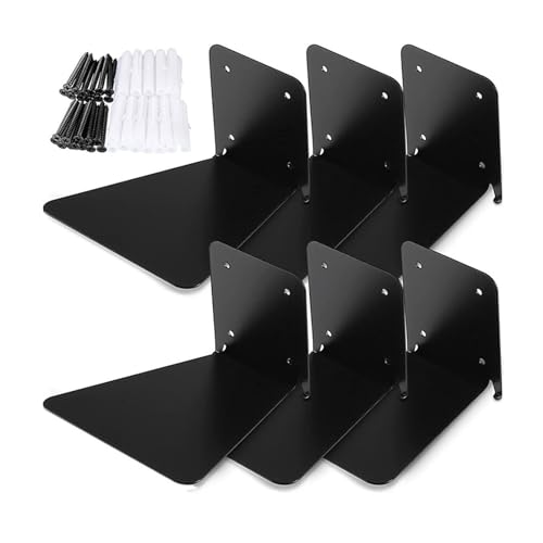 WELLDOER Schwebendes Bücherregal, stabile Metallregale, Wandmontage, multifunktional, Küchenaufbewahrung, 3 Stück von WELLDOER