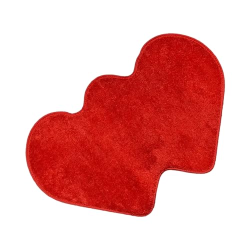 WELLDOER Valentinstag-Fußmatte, moderner herzförmiger Teppich, praktische Heimdekoration, Bodenmatte, ideal zum Verschenken, vielseitige Lippenmatte für verschiedene Oberflächen von WELLDOER