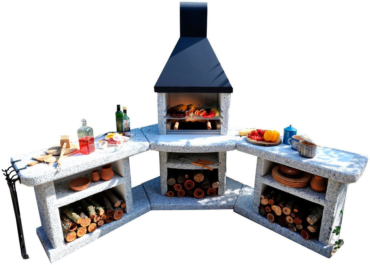 WELLFIRE Grillkamin Außenküche Toskana Quatro, BxTxH: 188x73x216 cm von WELLFIRE