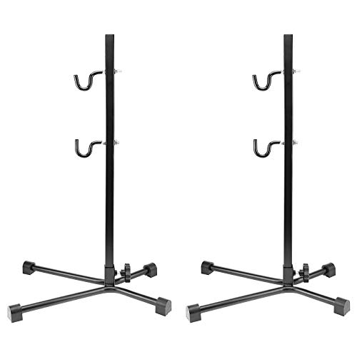 2x WELLGRO® Fahrradständer - Stahl, schwarz, sicherer Stand, Haken mit Kunststoffummantelung von WELLGRO
