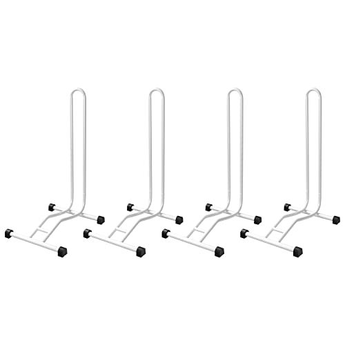 4 x WELLGRO Fahrradständer - Stahl, sicherer Stand - Farbe weiß von WELLGRO