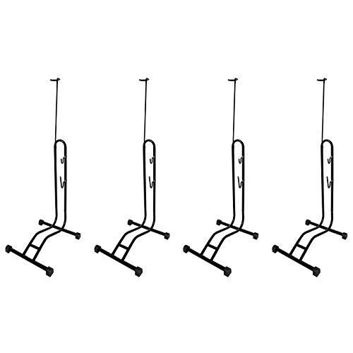 4x WELLGRO® Fahrradständer - Stahl, schwarz, sicherer Stand, Haken mit Kunststoffummantelung, 3 Funktionen: zum waagerecht und senkrecht Einhängen oder Hineinstellen geeignet von WELLGRO