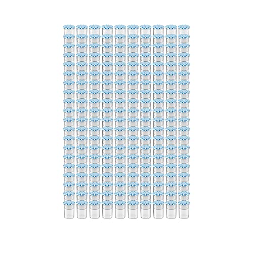 WELLGRO® Einmachgläser mit Schraubdeckel - 435 ml, 8,5 x 12 cm (ØxH), Glas/Metall, blau karierte Deckel To 82, Gläser Made in Germany, verschiedene Mengen wählbar, Stückzahl:200 Stück von WELLGRO