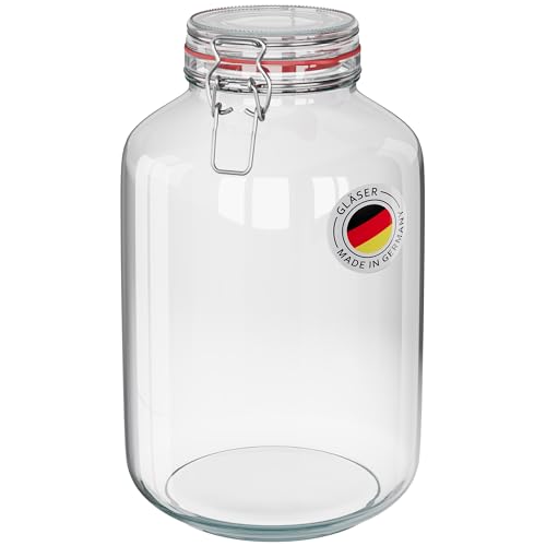 WELLGRO 1x Einmachgläser mit Bügelverschluss rund 4880ml, Fermentierglas, Vorratsgläser mit Deckel - Gläser mit Deckel Made in Germany WELLGRO 1x Einmachgläser mit Bügelverschluss rund 4880ml, Fermentierglas, Vorratsgläser mit Deckel - Gläser mit Deckel Made in Germany von WELLGRO