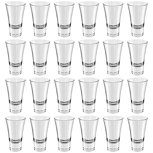 Wellgro 5,7cl Schnapsgläser - 5,2 x 8,8 cm (ØxH) - Glas klar - Shotgläser - standfest - Made in Italy, Stückzahl:24 Stück von WELLGRO