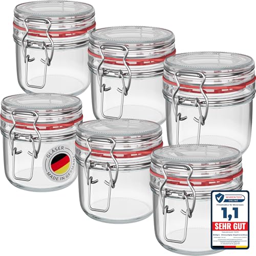 WELLGRO 6x Einmachgläser mit Bügelverschluss rund 255ml, Fermentierglas, Vorratsgläser mit Deckel - Gläser mit Deckel Made in Germany WELLGRO 6x Einmachgläser mit Bügelverschluss rund 255ml, Fermentierglas, Vorratsgläser mit Deckel - Gläser mit Deckel Made in Germany von WELLGRO