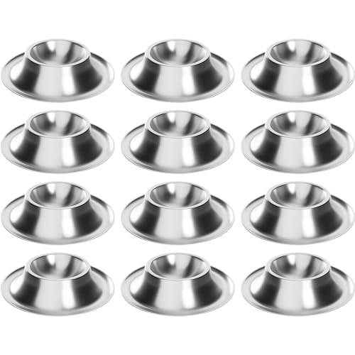 WELLGRO Eierbecher Set Edelstahl 8,6 x 2,4 cm (ØxH) Silber matt stapelbar rostfrei spülmaschinengeeignet, Stückzahl:12 Stück von WELLGRO