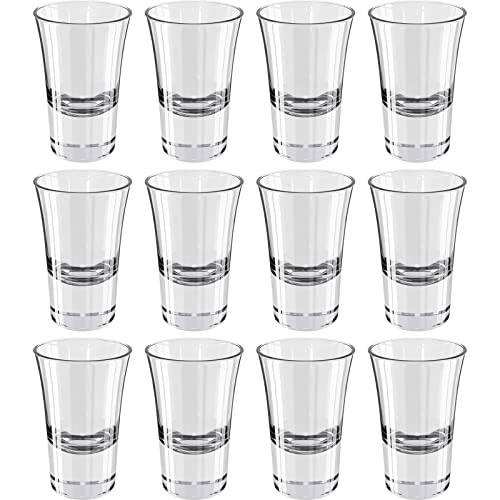 Wellgro 3,4cl Schnapsgläser - 4,5 x 7 cm (ØxH) - Glas klar - Shotgläser - standfest - Made in Italy, Stückzahl:12 Stück von WELLGRO