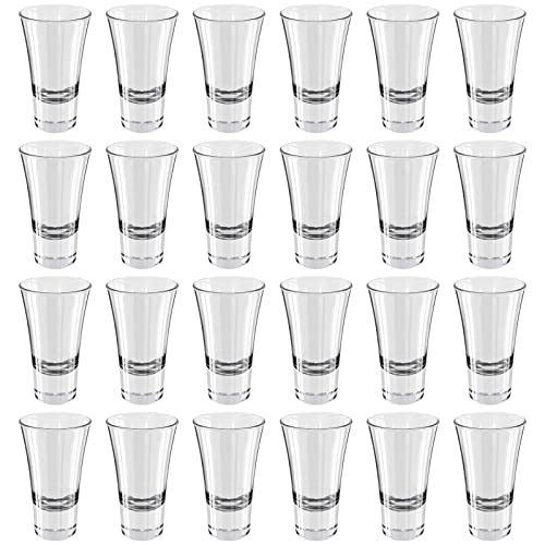 Wellgro 5,7cl Schnapsgläser - 5,2 x 8,8 cm (ØxH) - Glas klar - Shotgläser - standfest - Made in Italy, Stückzahl:24 Stück von WELLGRO