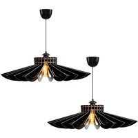 Wellhome - 2er-Set Deckenleuchten 45 cm. schwarz, Typ e 27 Max 45 - 60 w Wellhome - 2er-Set Deckenleuchten 45 cm. schwarz, Typ e 27 Max 45 - 60 w von WELLHOME