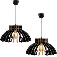 Wellhome - 2er Set Kuppel-Deckenleuchten 55 cm schwarz, Typ e 27 max 45 - 60 w, Kollektion Covadonga,, Sockel e 27 Max 45 - 60 von WELLHOME
