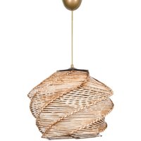 Deckenlampe mit Holz, Beige, Nesssammlung, 32x32x65, Kappe 27 max 45 - 60 von WELLHOME