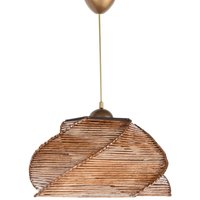 Wellhome - Deckenlampe mit Holz, gealtert, Nesssammlung, 36x36x65, Kappe 27 max 45 - 60 von WELLHOME