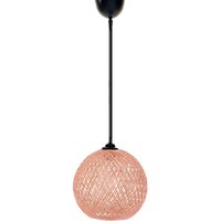 Deckenlampe mit Jute, handgefertigt, Farbe rosa Braun von WELLHOME