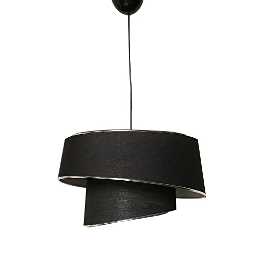 Deckenlampe mit Silbermetallstruktur Schwarz von WELL HOME MOBILIARIO & DECORACIÓN