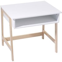 Einfacher und praktischer Kinderschreibtisch weiß - 58 x 46,3 x 52cm von WELLHOME