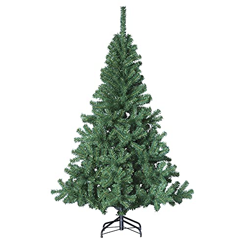 Grüner Fichte, 180 cm + 18 Stück, rote Weihnachtsdekoration + 6 Kupfer-Lichterketten mit 20 LEDs für den Innenbereich, PK3557 von WELL HOME MOBILIARIO & DECORACIÓN