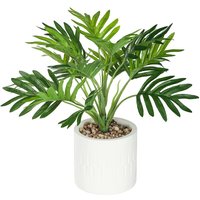 Palme mit weißem Zement Topf etnik L.30 x B.30 x H 29, grün von WELLHOME