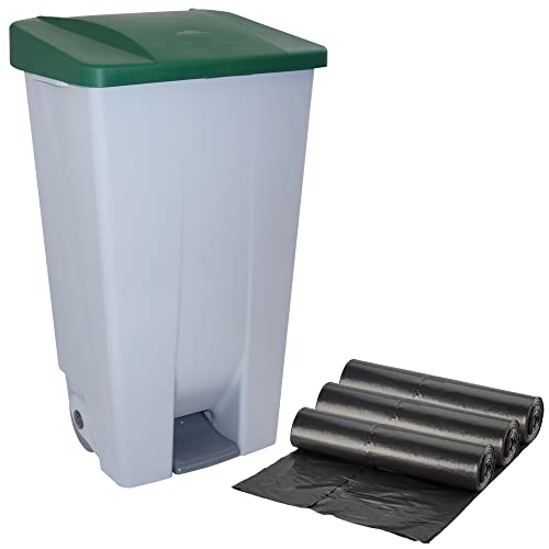 Recycling-Behälter + 3 x Müllbeutel mit 10 Stück, Blau, 51 x 42,5 x 87,5 cm von WELLHOME