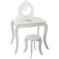 Schminktisch + Kinderhocker zum Schminken oder Verkleiden. - 71,5 x 50,5 x 91 cm / 38 x 38 x 33 x 33 cm. von WELLHOME