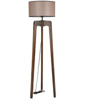 Stapel -Bildschirm -Stehleuchte mit Tannenholzkörper, Nogal Beige, Tanganica Collection, 45x45x170 cm, Kappe e 27 max 60 w von WELLHOME