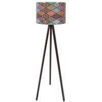 Wellhome - Stehleuchte mdf Struktur Câble à double isolation Mehrfarbig 38x38x145 cm, kappe e 27 max 45 - 60w von WELLHOME