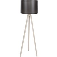 Wellhome - Stehleuchte mdf Struktur Schwarz Creme kappe 1 x e27 von WELLHOME
