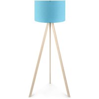 Wellhome - Stehleuchte mit 70% mdf / 30% pvc -Stofffarbe Azul, Creme, kappe e 27 von WELLHOME