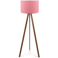 Stehleuchte mit 70% MDF / 30% PVC -Stofffarbe Pink, braun, kappe E 27 von WELLHOME