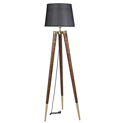 WELL HOME MOBILIARIO & DECORACIÓN Stehleuchte mit Hornbeamkörper, schwarz Nogal, Tanganica Collection, 45x45x165 cm Kappe E 27 max 60 W von WELL HOME MOBILIARIO & DECORACIÓN