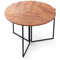 Well home mobiliario & decoración Runder Esstisch mit Metallbeinen, Durchmesser 100 x 79 cm, Holz und Schwarz, 100x79x100 von WELLHOME