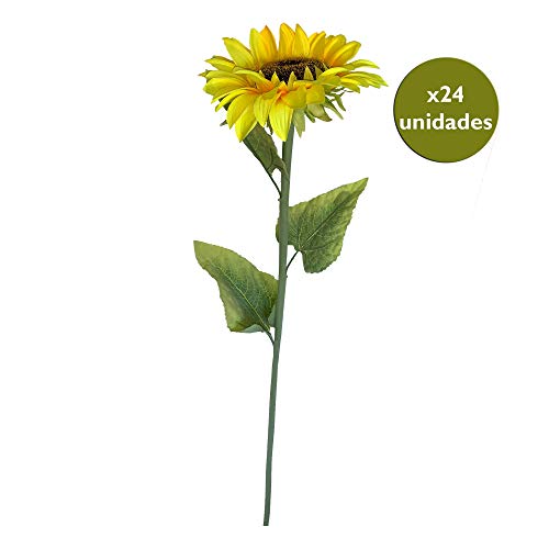 WELLHOME Künstliche Sonnenblumen, 106 cm hoch, mit 24 cm Topf, 24 cm, 24 Stück von WELLHOME