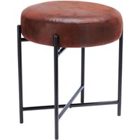 Well Home Sperrholzhocker mit dunkelbraunem Stoff - 36x36x40cm von WELLHOME