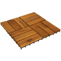 Well Home 9 Fliesen im Format 30 x 30 x 0,1 cm aus Akazienholz in Teak-Optik von WELLHOME