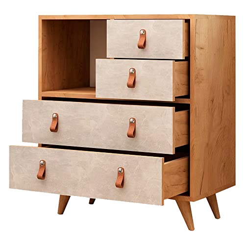 WELL HOME MOBILIARIO & DECORACIÓN Möbel aus weißer Eiche mit 100% melaminbeschichteten Spanplatten, 70 x 88,6 x 40 von WELL HOME MOBILIARIO & DECORACIÓN
